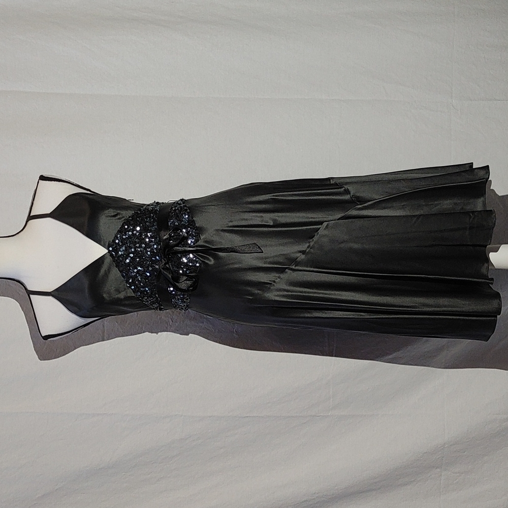 BCBG MaxAzria Deep V Cumberbund Silk Dress